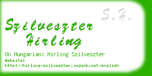 szilveszter hirling business card